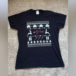Festive Black Holiday T-Shirt NURSE/HEALTHCARE
